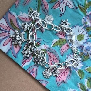 Brighton Collectibles Silver Snowflake Charm Bracelet